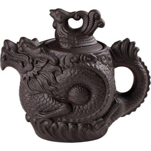 High Capacity Yixing Half Hand Pot Purple Sand Tea Pot Large Original Ore Mud Teapot Ceramic Kettle Kung Fu Flower Teapot