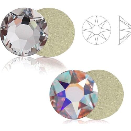 Jewelry Making Beads 1440pcs 16Cut Facet Shiny AB Clear Non Hotfix Golden Flatback Rhinestones Nail Art Crystal Jewelry Ornament