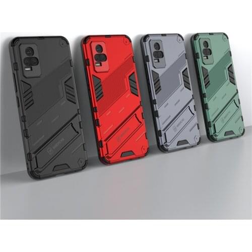For Vivo V21e 4G Case Cover for Vivo V21e 4G Protective Cover Punk Armor Shell Kickstand Hard PC Phone Case Capa Fundas Coque