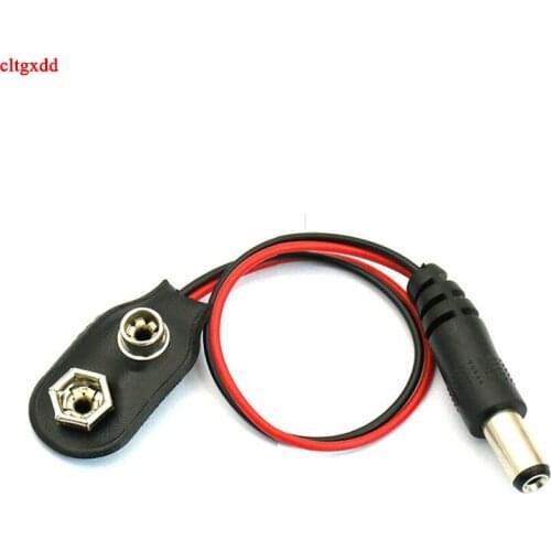 Cltgxdd 1pcs Experimental 9V DC Battery Power Cable Plug Clip Barrel Jack Connector for Arduino DIY I typeT type