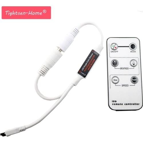 DC5V-24V MINI LED single color dimmer 6key IR LED remote Controller 6A 144W for 5050 3528 3014 5630 single color LED strips 1PC