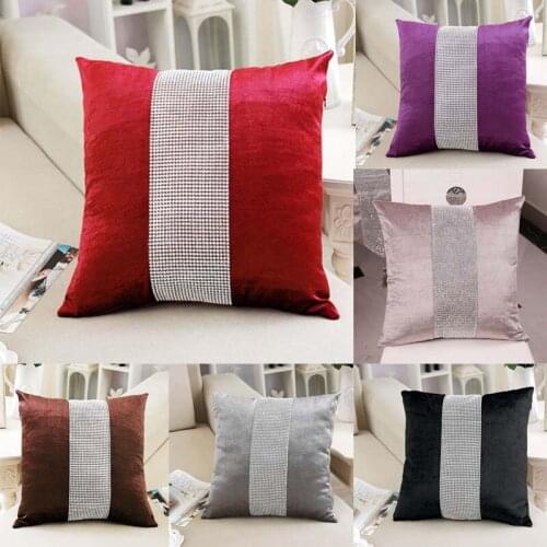 Decorative Pillow Case Flannel Diamond Patckwork Modern Simple Throw Cover Pillowcase Party Hotel Home Textile 45cm*45cm