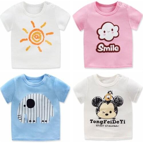 Childrens T-shirt Summer For Girl Boy Kids Short Sleeve Shirts Child Baby Toddler Cartoon Printed Tee Tops Clothing Short Tees