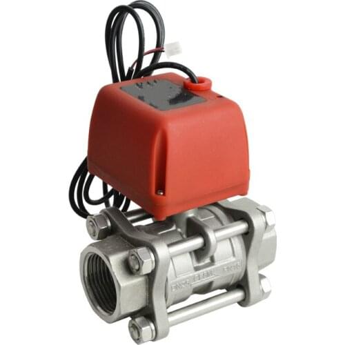AC220V Stainless steel electric ball valve ceramic valve core motorized ball valve 2 way valve 3-wire connection mode DN20 DN25