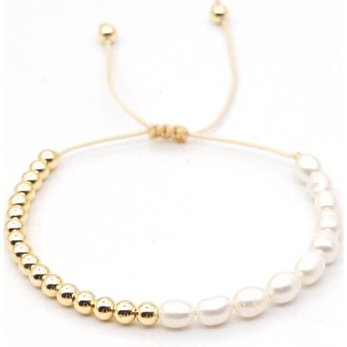 Go2Boho Freshwater Pearl Bracelet For Women Jewelry Summer Beach Perle Gold Plated Beaded Bracelets 2021 Valentines Gift