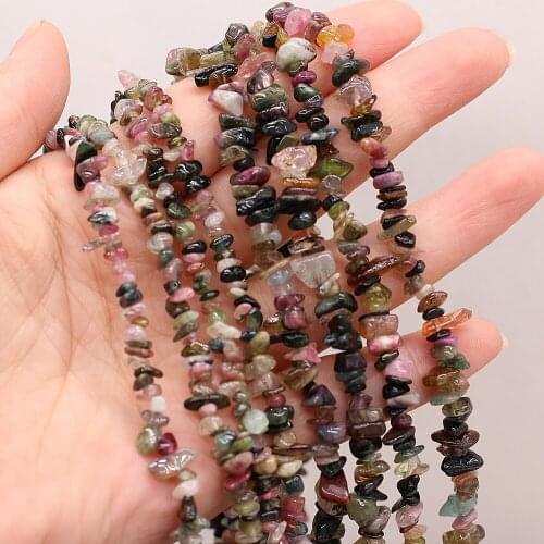Fine Freeform Chip Gravel Beads Natural Stone Irregular Tourmaline for Jewelry Making Necklace Bracelet Supplies 40cm