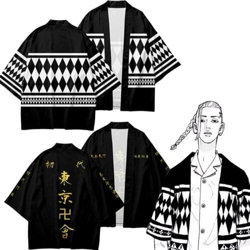 Anime Tokyo Revengers Ryuguji Ken Sano Manjiro Cosplay Cloaks Haori Tokyo Manji Gang Draken Kimono Short Sleeve Tee Men Women