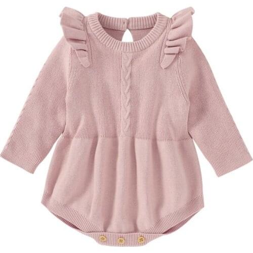 Baby Ruffle Rompers Newborn Child Photography Knitted Romper Baby Girls Christmas Clothes Infant Birthday Party Clothing