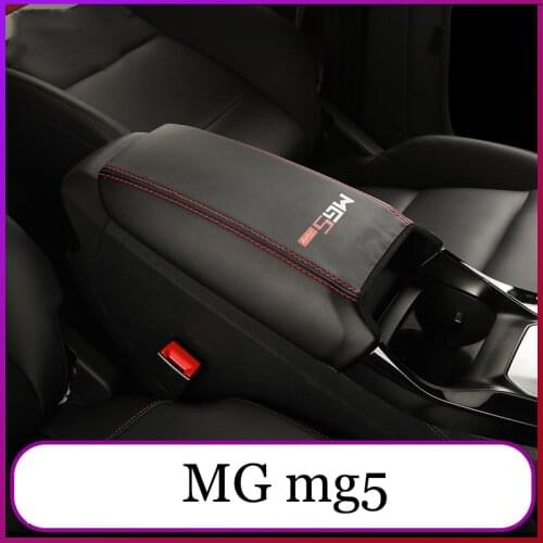 Lsrtw2017 Fiber Leather Car Center Armrest Cover Mat Storage Box Protector for Mg Mg5 2020 2021 Interior Accessories Auto