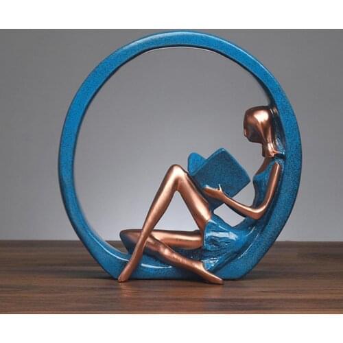 Creative Girl Yoga Figurine Resin Miniature Model Home TV Cabinet Decoration