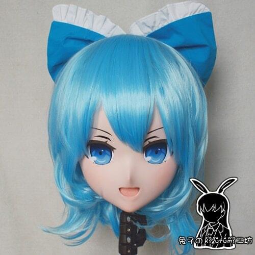 Rabbit 27) Resin Crossdress Pretty Girl 3/4 Head BJD Doll Cartoon Anime TouHou Project Cirno Cosplay Kigurumi Mask Crossdresser
