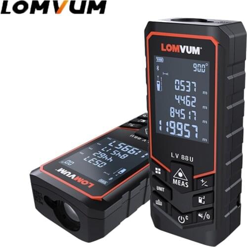 LOMVUM Laser Rangefinder Bluetooth Laser Distance Meter Handhold Mini USB Rechargeable Electric Level Laser Distance Measurer