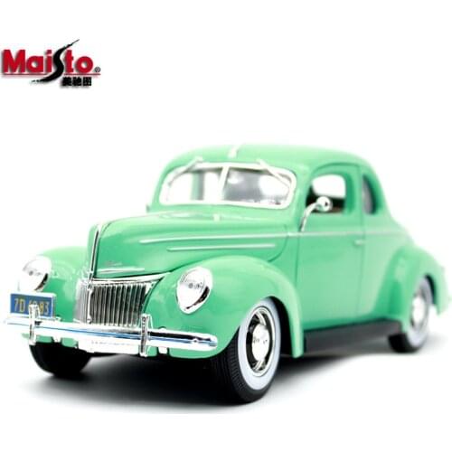 Maisto 1:18 Scale Classic Car Simulation Metal Car Model For Ford Deluxe 1939 Diecast Car Model Toy Decoration for Man with box