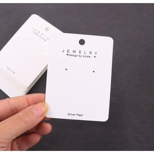 Fashion 100Pcs/lot 6x8cm Paper Drop Earring Display Card Jewelry Accessories PVC Holder Card Custom Logo Cost Extra