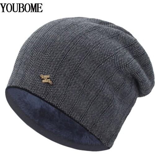 YOUBOME Winter Hats For Men Beanies Knitted Hat Women Skullies Mask Male Hat Baggy Warm Bonnet Gorras Knitting Beanie Winter Hat