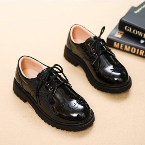 Boys Patent Leather Party Shoes 8 10 12 14 years Student School Performance Kids Shoes Teen Boys
