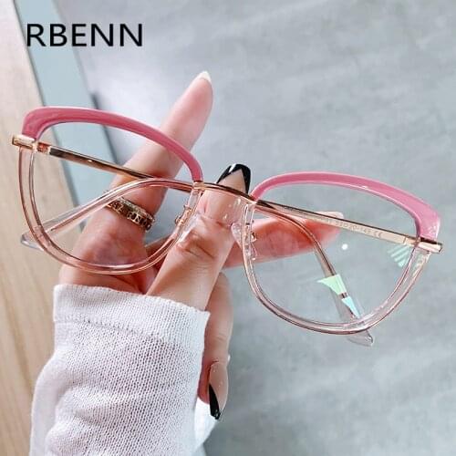 RBENN Design Anti Blue Light Glasses Women Cat Eye Computer Gaming Eyewear Anti Radiation Blue Ray Blocking Eyegalsses UV400