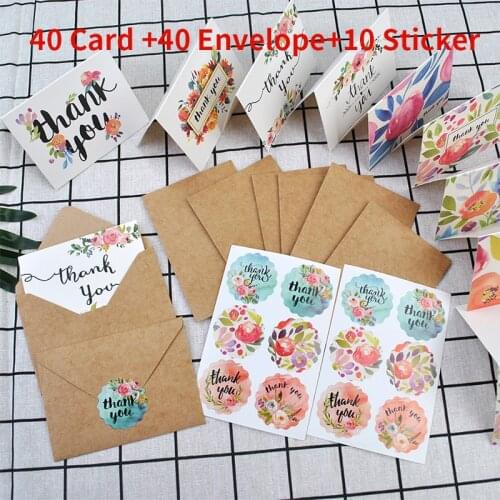 8/40Sets Watercolor Flower Thank You Cards with Envelopes 6x4in Perfect For Business Wedding Party Graduation Blank Note Cards