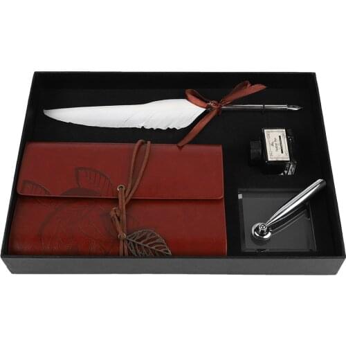 Fountain Pen Retro Classical Dip Pens With Notebook Stationery Gift Box For Friend Family Members Teachers