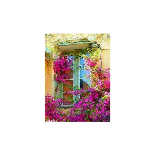 Landscape diamond painting window flowers rhinestone embroidery picture mosaic sticker diamond tapestry wall paper needlework