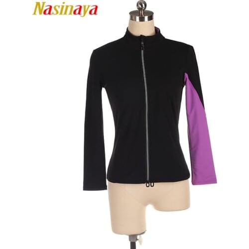 Customized Figure Skating Jacket Zippered Tops for Girl Women Training Competition Patinaje Ice Skating Warm Fleece Gymnastics 5