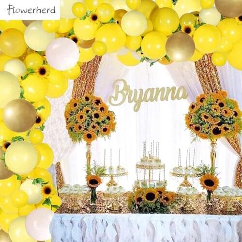 Sunflower Yellow Balloons Garland Arch Kit Sunflower Vines for Sunflower Bee Theme Birthday Baby Shower Wedding Decorations