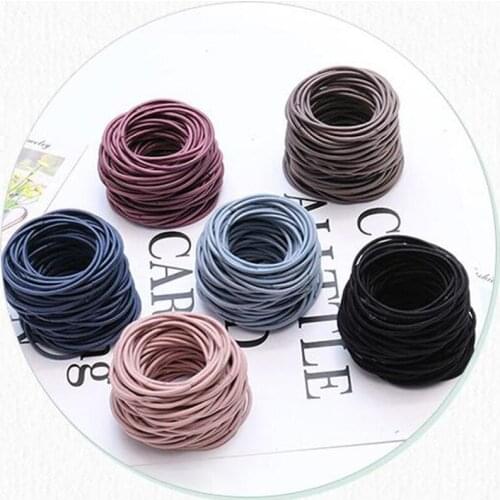 100 pcs/lot Simple nylon hair ring Disposable women girls elastic hair rubber bands accessories for children hair ties scrunchie