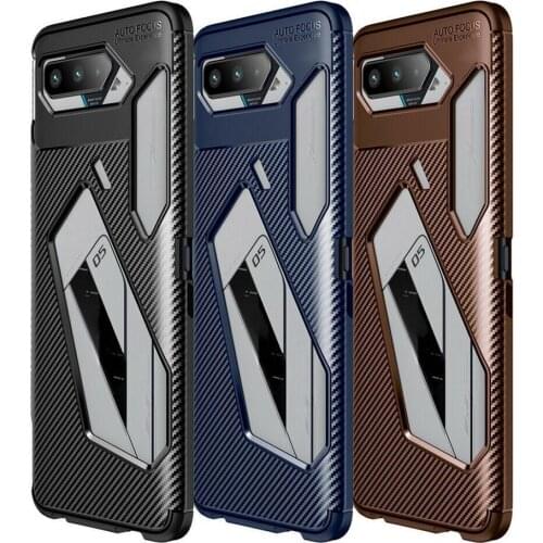 For Asus ROG Phone 5 Case Bumper Anti-knock Silicone Carbon Fiber Cover For Asus ROG Phone 5 Case For Asus ROG Phone 5 6.78 inch