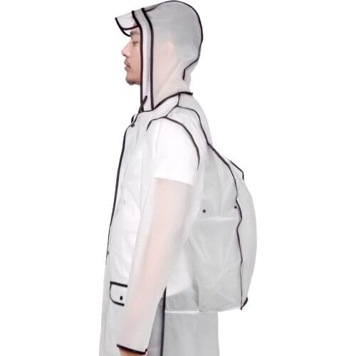 Backpack Transparent Raincoat Couple Rainwear Fashion Lovers Rain Coat Women Hiking Rain Poncho Men Climbing Fishing Raincoats