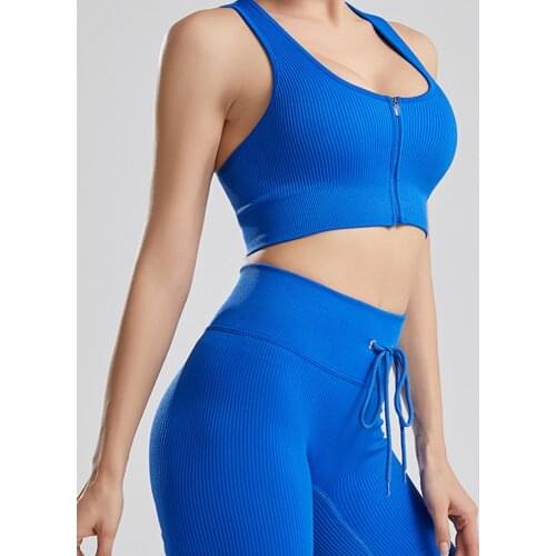 SALSPOR Summe Tracksuit Female Slim 2 Piece Sets Womens Outfits Leggings Sport Set Women Fitness Bra with Zipper