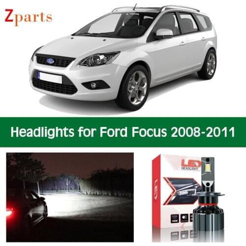 LED Headlight For Ford Focus 2008 2009 2010 2011 Low High Beam Lightings Canbus 12V Super Bright Car Lamps Light Accessories