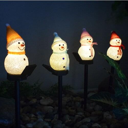 Outdoor Garden Decoration Landscape Light Solar Christmas Series Cartoon Snowman Ground Lamp Garden Creative LED Lawn Light