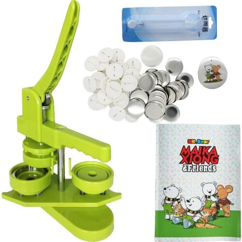 2020 new DC109 button making machine with 100pcs 58mm pin badge parts with lower cost