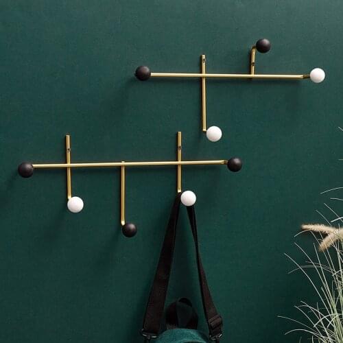 Nordic Ins Style Home Entrance Door Wall Wrought Iron Key Hanger Cloakroom Wall Creative Coat Hook Wall Decoration