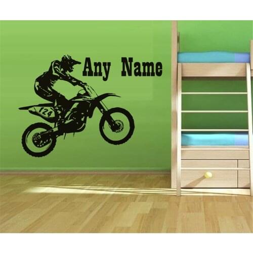 Motorcycle Racer Dirt Bike Motor Sport Vinyl Wall Decals Wall Decor Sticker For Kids Room Wallpapers For Bedroom