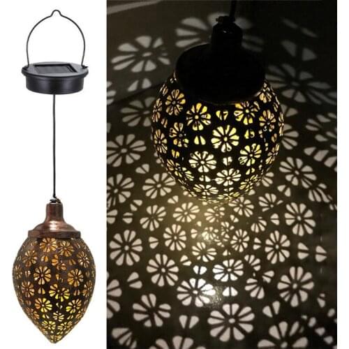 Waterproof Solar Garden Light LED Lantern Hanging Outdoor Solar Lamp Olive Shape Sensitive Sensor Control Solar Powered lamp