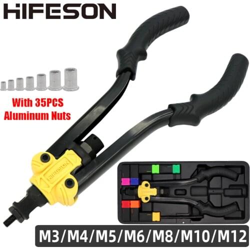 HIFESON High Quality 619 Nut-Tool Rivet-Nut Insert Threaded Mandrels Manual Riveters Nut Gun for Riveting M3-M12 Nuts Toolbox