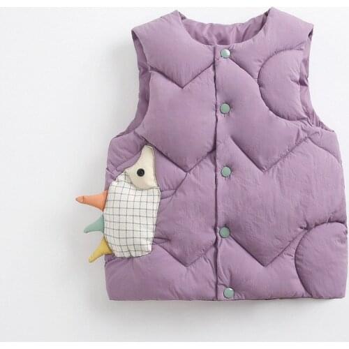 Autumn Winter New Childrens Clothing Baby Down Cotton Vest Boys Girls front buckle cute childrens vest