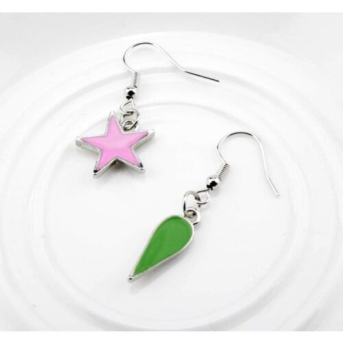 1Pair Anime HUNTER x HUNTER Hisoka Cosplay Earrings Stars Teardrop Poker Earring Stud for Women Men Ear clip Jewelry Accessories