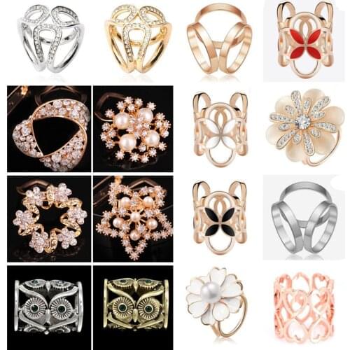1 Pcs Fashion Womens Butterfly Flower Rhinestone Crystal Scarves Clip Shawl Buckle Charming Gift Female Jewelry Accessories