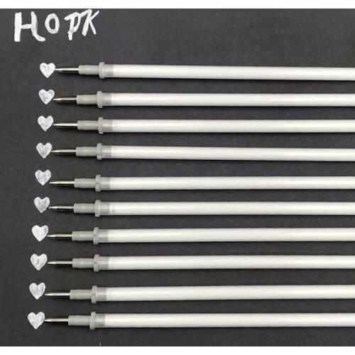 10Pcs/set White Pen Refill Photo Album Ballpoint Pen Refills Stationery Office Learning Cute Scrapbooking Pen Gift for Kids