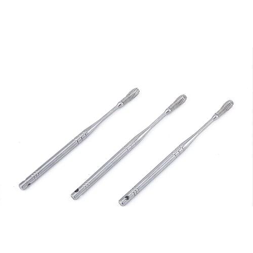 3pcs/Set Stainless Steel Ear Pick Earwax Clean Cleaning Tool With Key Chain End New