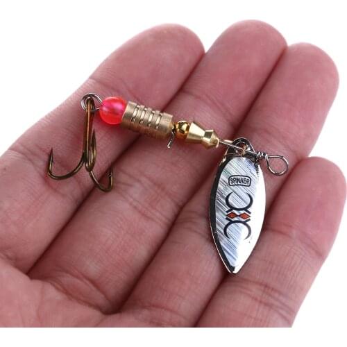 6.5CM-4.7G Artificial bait Spoon Lure Metal Spinner Fishing Lures Pesca Fishing Tackle Spinner Bait 6# Hook