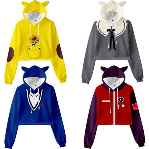 Anime Wonder Egg Priority Cosplay Hoodie Sweatshirts Women Ohto Ai Harajuku Cropped Hooded Pullover Coat Tops for Girls