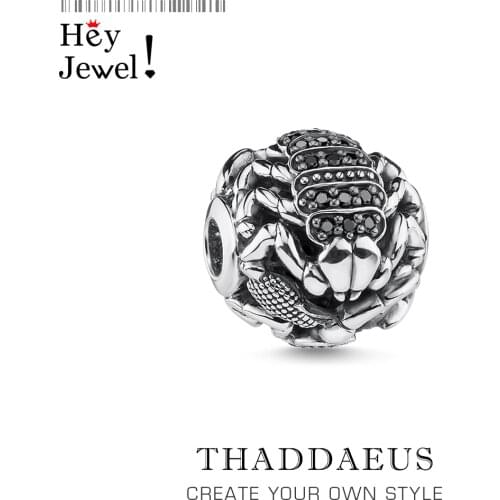 Black Scorpion Charm Beads 5mm Hole For Women Men DIY Jewelry Making 925 Sterling Silver Punk Rebel Street Europe Fashion Bead