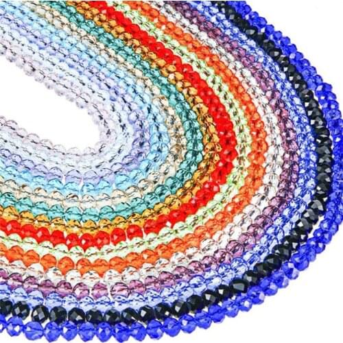 4/6/8/10MM Faceted Glass Crystal Bead Strands Crystal Beads Spacer For DIY Necklace Bracelet Jewelry Making Findings Accessories