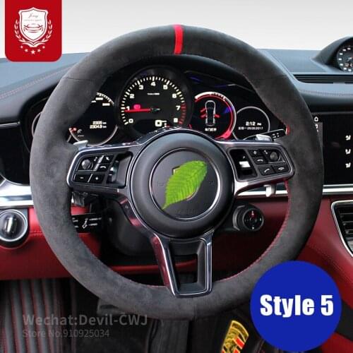 For Porsche Cayenne Macan 911 971 Panamera Alcantara tasseled steering wheel cover premium suede handle covercar accessories