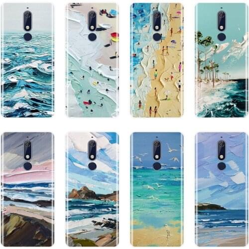 Art Beach Blue Ocean Phone Case Silicone For Nokia 7.1 6.1 5.1 3.1 2.1 Soft Back Cover For Nokia 7.1 6.1 5.1 3.1 2.1 Plus Case
