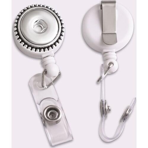 Badge Reel ID holder, retractable badge holder, interchangeable 18mm snap button jewelry high quality NA573 BOBOSGIRL