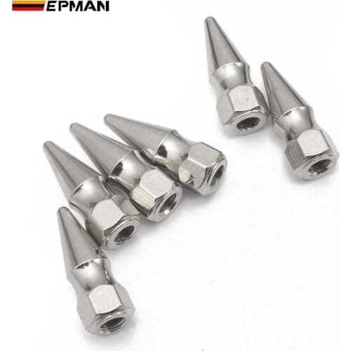 EPMAN M6X1.0 Chrome Spikes Bolt Spiked Valve Cover Engine Bay Dress Up Washer Kit For Honda Civic Integra RSX Engine EPCGQ148